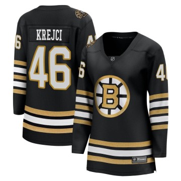 Premier Fanatics Branded Women's David Krejci Boston Bruins Breakaway 100th Anniversary Jersey - Black