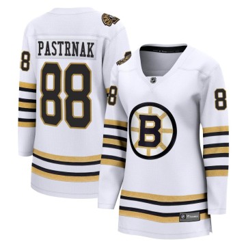 Premier Fanatics Branded Women's David Pastrnak Boston Bruins Breakaway 100th Anniversary Jersey - White