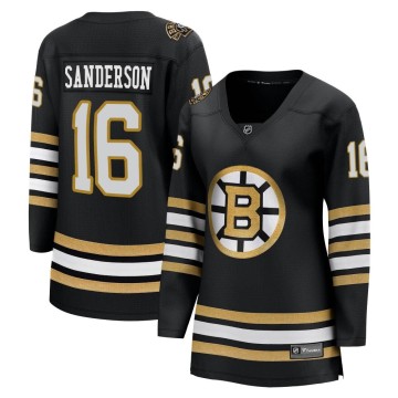 Premier Fanatics Branded Women's Derek Sanderson Boston Bruins Breakaway 100th Anniversary Jersey - Black
