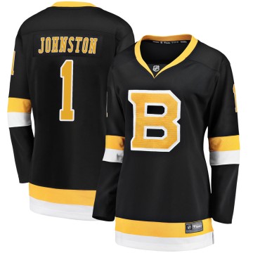 Premier Fanatics Branded Women's Eddie Johnston Boston Bruins Breakaway Alternate Jersey - Black