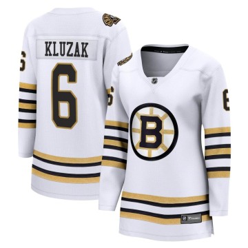 Premier Fanatics Branded Women's Gord Kluzak Boston Bruins Breakaway 100th Anniversary Jersey - White