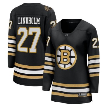 Premier Fanatics Branded Women's Hampus Lindholm Boston Bruins Breakaway 100th Anniversary Jersey - Black