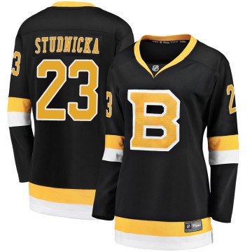 Premier Fanatics Branded Women's Jack Studnicka Boston Bruins Breakaway Alternate Jersey - Black