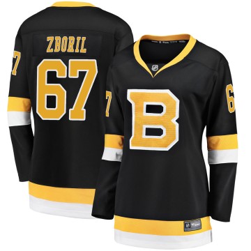 Premier Fanatics Branded Women's Jakub Zboril Boston Bruins Breakaway Alternate Jersey - Black