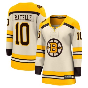 Premier Fanatics Branded Women's Jean Ratelle Boston Bruins Breakaway 100th Anniversary Jersey - Cream