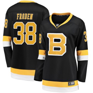 Premier Fanatics Branded Women's Jesper Froden Boston Bruins Breakaway Alternate Jersey - Black