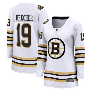 Premier Fanatics Branded Women's Johnny Beecher Boston Bruins Breakaway 100th Anniversary Jersey - White