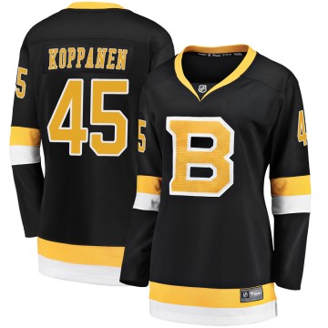 Premier Fanatics Branded Women's Joona Koppanen Boston Bruins Breakaway Alternate Jersey - Black