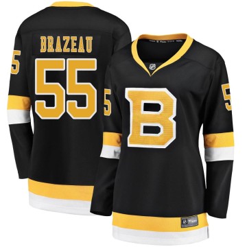Premier Fanatics Branded Women's Justin Brazeau Boston Bruins Breakaway Alternate Jersey - Black