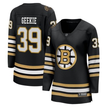 Premier Fanatics Branded Women's Morgan Geekie Boston Bruins Breakaway 100th Anniversary Jersey - Black