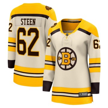 Premier Fanatics Branded Women's Oskar Steen Boston Bruins Breakaway 100th Anniversary Jersey - Cream