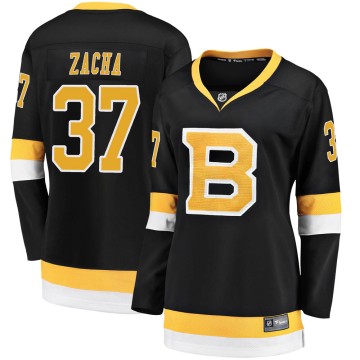 Premier Fanatics Branded Women's Pavel Zacha Boston Bruins Breakaway Alternate Jersey - Black