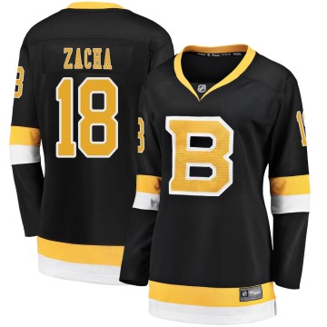 Premier Fanatics Branded Women's Pavel Zacha Boston Bruins Breakaway Alternate Jersey - Black