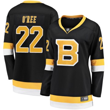 Premier Fanatics Branded Women's Willie O'ree Boston Bruins Breakaway Alternate Jersey - Black