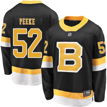 Premier Fanatics Branded Youth Andrew Peeke Boston Bruins Breakaway Alternate Jersey - Black