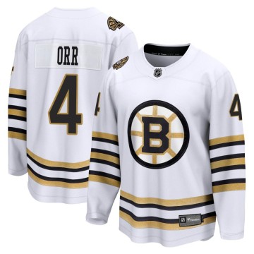 Premier Fanatics Branded Youth Bobby Orr Boston Bruins Breakaway 100th Anniversary Jersey - White