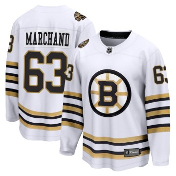 Premier Fanatics Branded Youth Brad Marchand Boston Bruins Breakaway 100th Anniversary Jersey - White