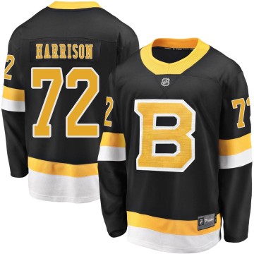 Premier Fanatics Branded Youth Brett Harrison Boston Bruins Breakaway Alternate Jersey - Black