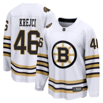 Premier Fanatics Branded Youth David Krejci Boston Bruins Breakaway 100th Anniversary Jersey - White