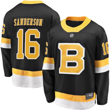 Premier Fanatics Branded Youth Derek Sanderson Boston Bruins Breakaway Alternate Jersey - Black