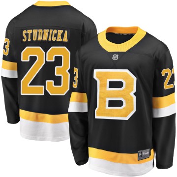 Premier Fanatics Branded Youth Jack Studnicka Boston Bruins Breakaway Alternate Jersey - Black