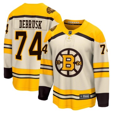 Premier Fanatics Branded Youth Jake DeBrusk Boston Bruins Breakaway 100th Anniversary Jersey - Cream