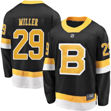 Premier Fanatics Branded Youth Jay Miller Boston Bruins Breakaway Alternate Jersey - Black