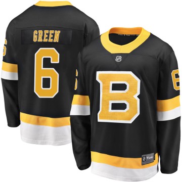 Premier Fanatics Branded Youth Ted Green Boston Bruins Breakaway Black Alternate Jersey - Green